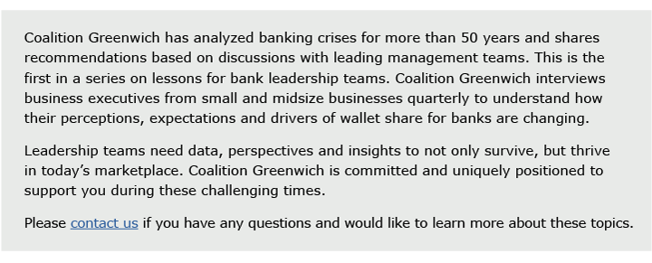 Coalition Greenwich has analyzed banking crises for more than 50 years