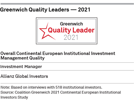 Greenwich Quality Leaders 2021 - Overall Continental European Institutional Investment Management Quality