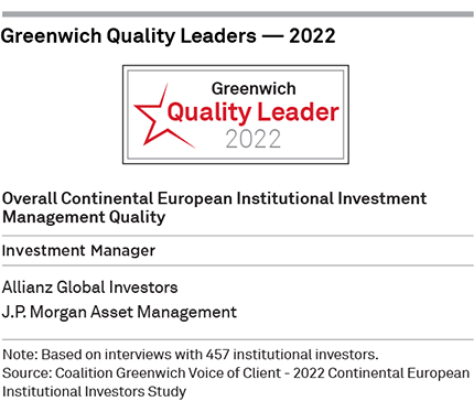 Greenwich Quality Leaders 2022 - Overall Continental European Institutional Investment Management Quality