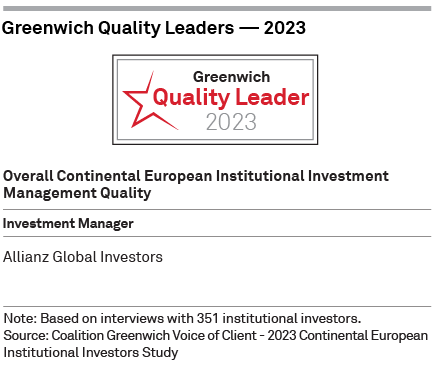 Greenwich Quality Leaders 2023  — Overall Continental European Institutional Investment Management
