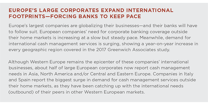 Europe's Large Corporates Expand International Footprints - Forcing Banks to Keep Pace