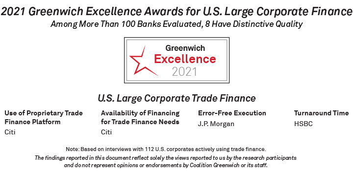 2021 Greenwich Excellence Awards for U.S. Large Corporate Finance - LCTF