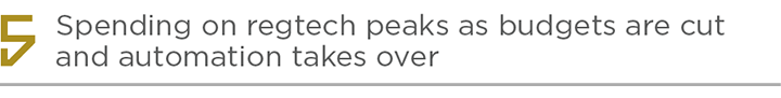 5 - Spending on regtech peaks as budgets are cut and automation takes over