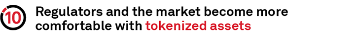 10 - Regulators and the market become more comfortable with tokenized assets