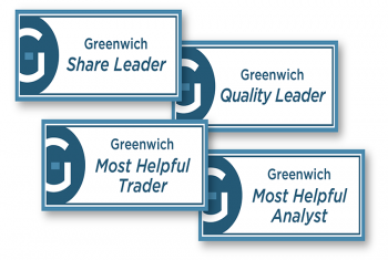 Greenwich Share Leader, Greenwich Quality Leader, Most Helpful Trader, Most Helpful Analyst